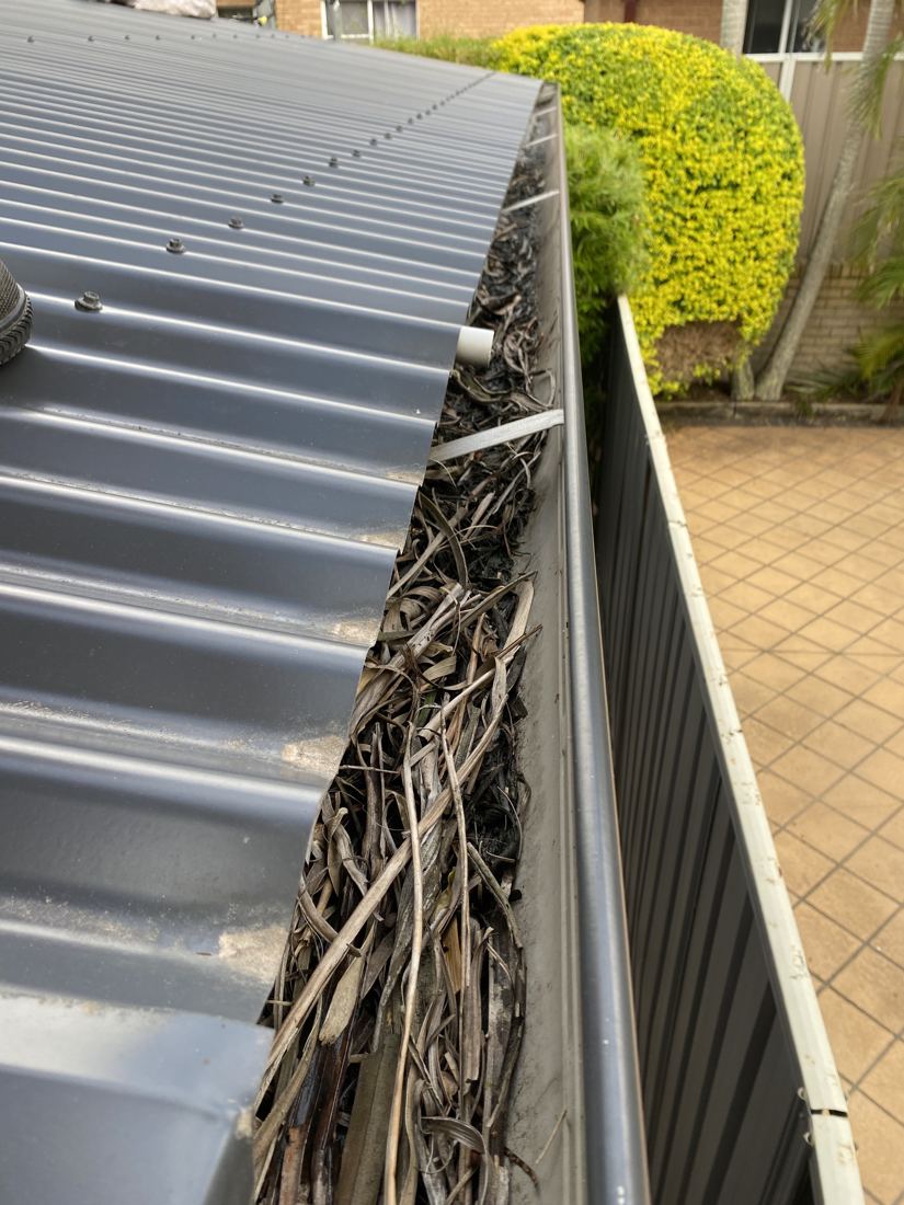 Box gutter before cleaning
